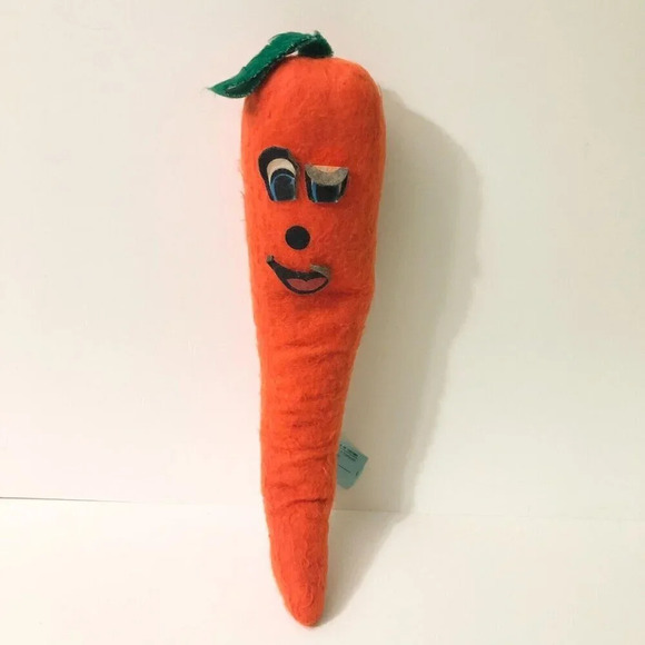 Vintage Veggie Plush Carrot Maple Leaf Toy Anthropomorphic Stuffed  Toys Flaws - Picture 1 of 16